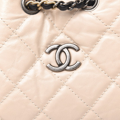Chanel Aged Calfskin Quilted Small Gabrielle Backpack Beige Black 10 of 10