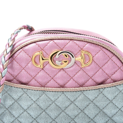 Gucci Laminated Nappa Trapuntata Mini Zumi Dome Shoulder Bag Rosa Lago Rame 7 of 9