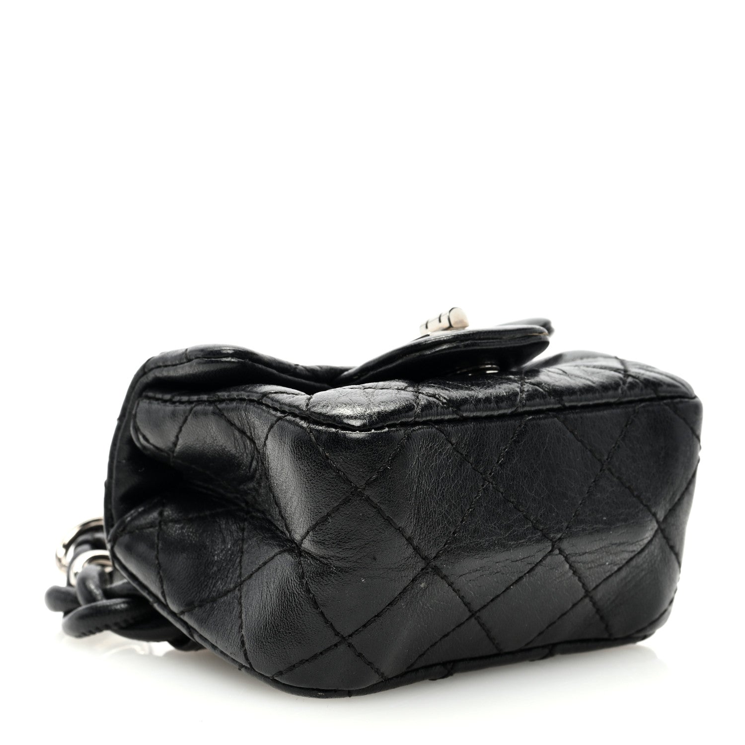 Chanel Calfskin Quilted 2.55 Ankle Wrist Bag Black 4 of 7