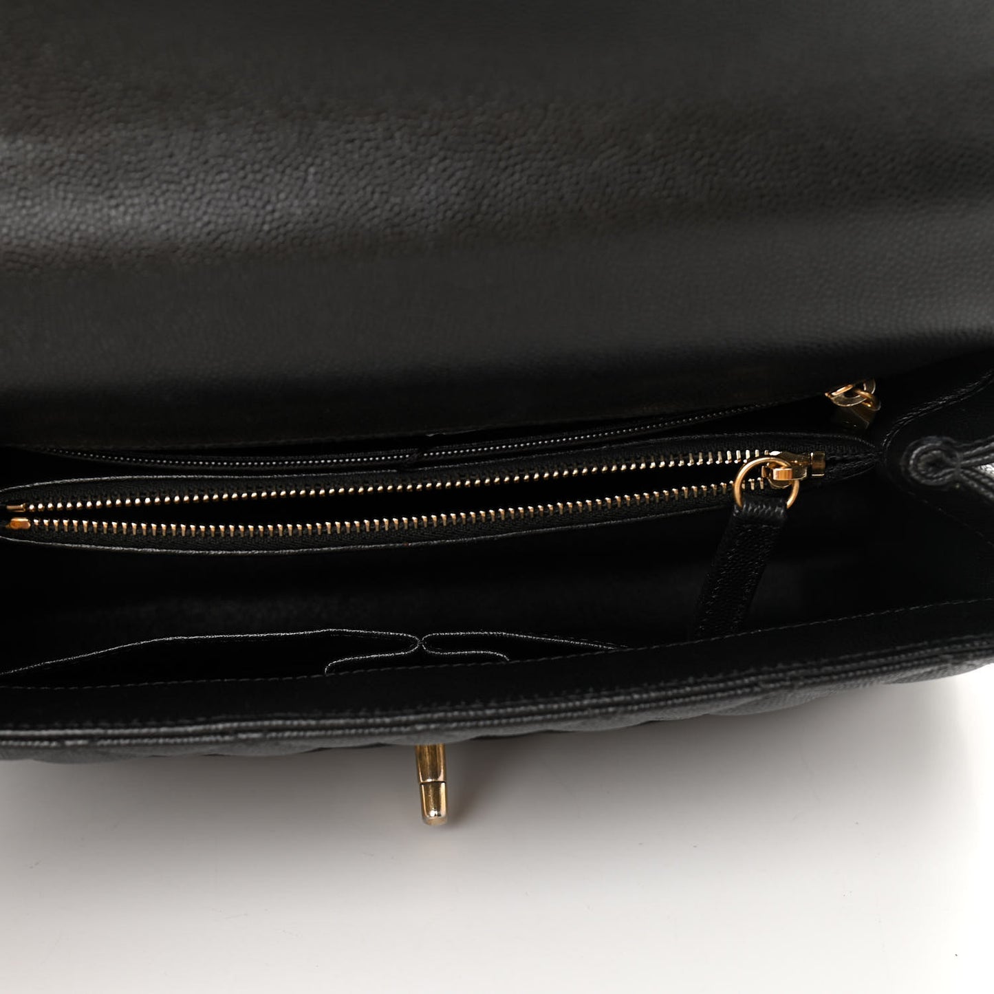 Caviar Elaphe Quilted Small Coco Handle Flap Black