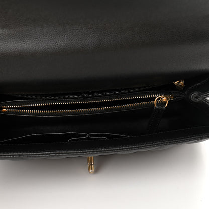 Chanel Caviar Elaphe Quilted Small Coco Handle Flap Black 5 of 10