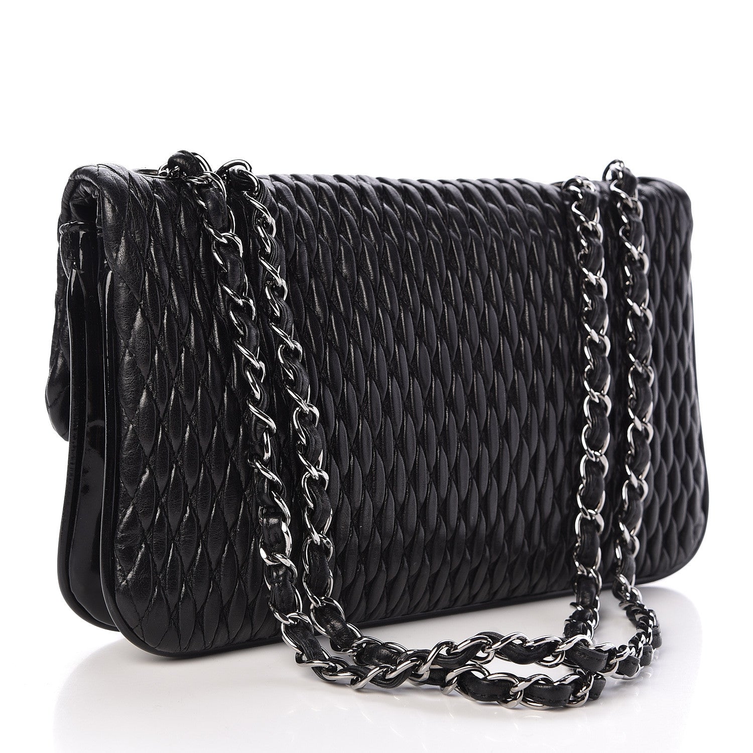 Chanel Vinyl Lambskin Quilted Shoulder Flap Black 3 of 10