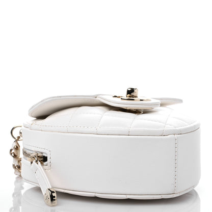 Chanel Lambskin Quilted CC In Love Heart Clutch With Chain White 4 of 12