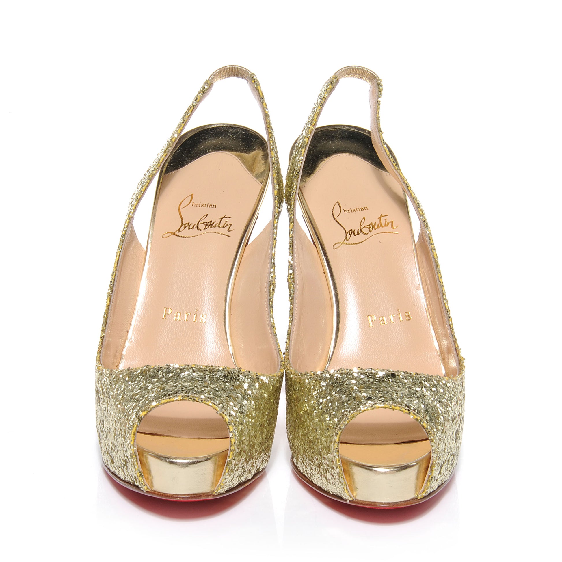 Christian Louboutin Glitter No Prive 120 Pumps 36.5 Gold 2 of 6