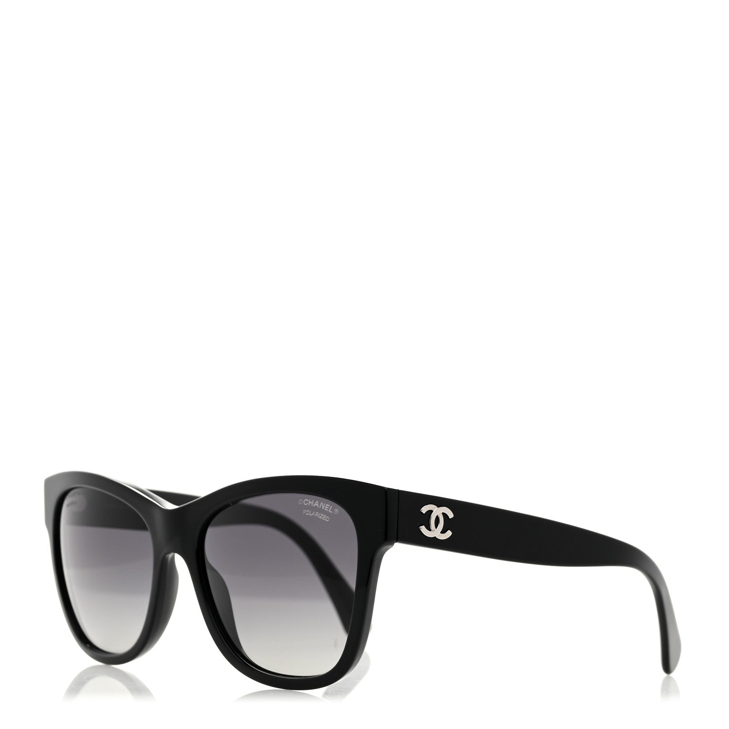 Chanel Acetate Polarized Square CC Sunglasses 5380 Black 1 of 7