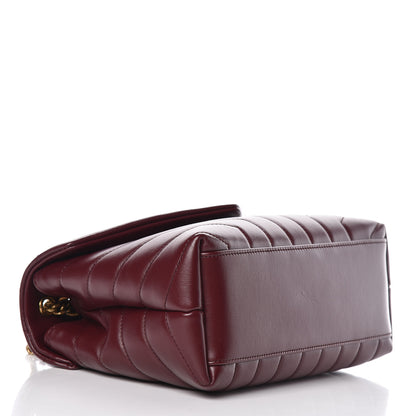 Saint Laurent Calfskin Y Quilted Monogram Small Loulou Chain Satchel Palissandre 4 of 10