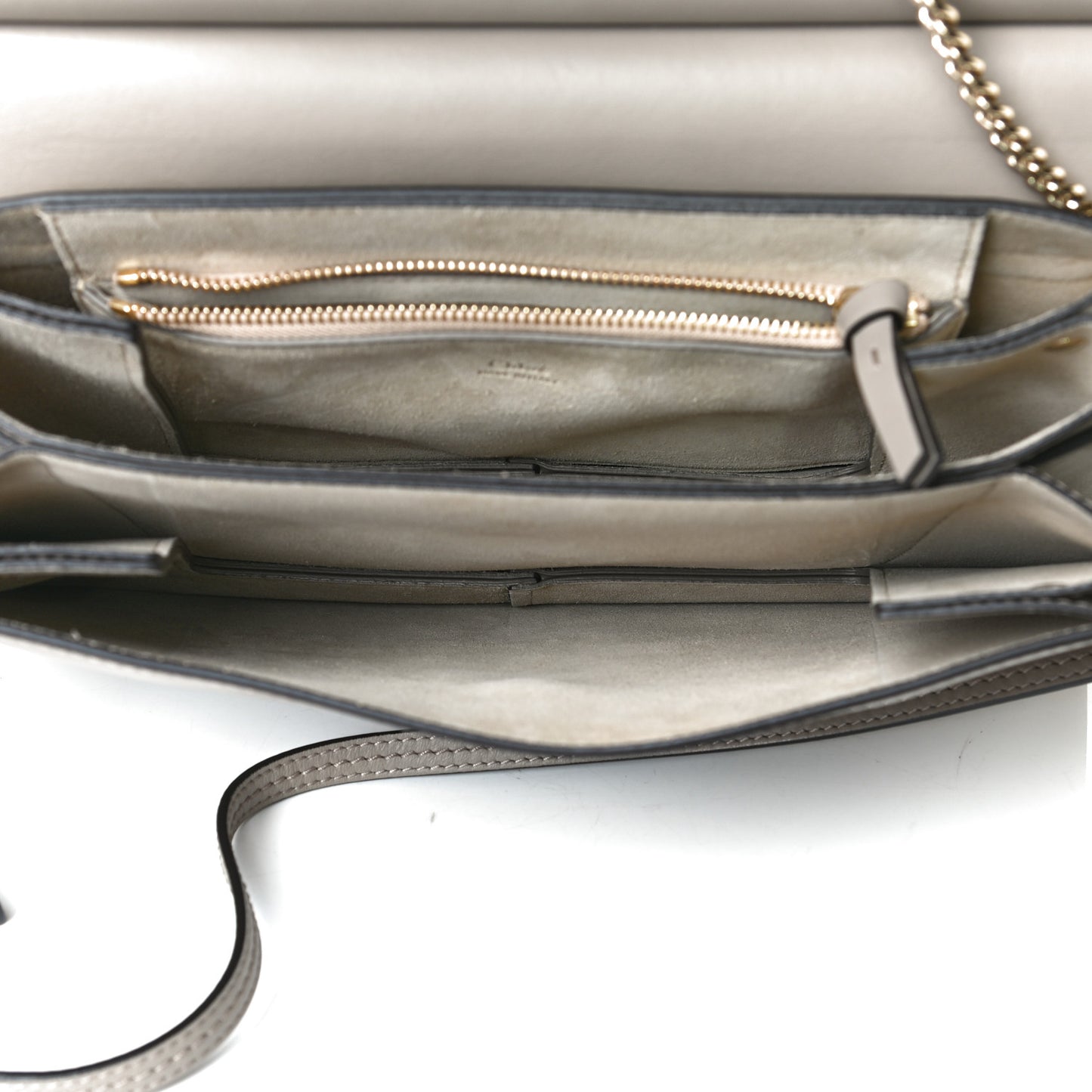Calfskin Suede Medium Faye Shoulder Bag Motty Grey