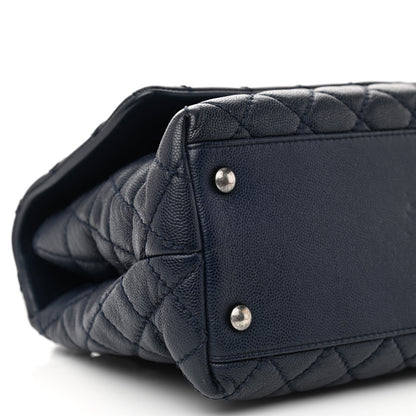 Chanel Caviar Quilted Small Coco Handle Flap Navy 9 of 10