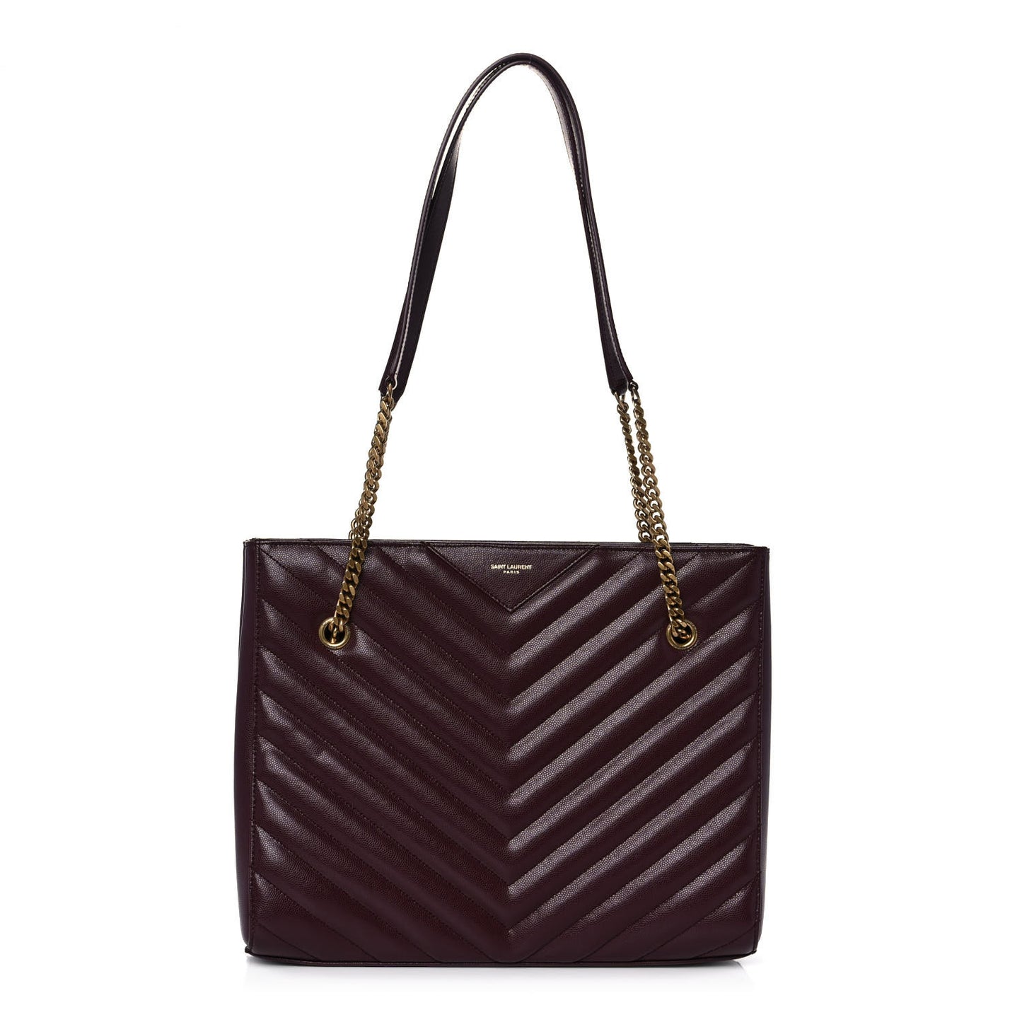 Grain de Poudre Matelasse Chevron Medium Tribeca Shopping Bag Rouge Legion
