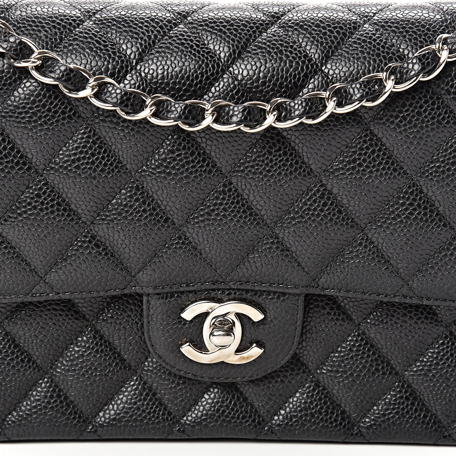 Chanel Caviar Quilted Medium Double Flap Black 7 of 13