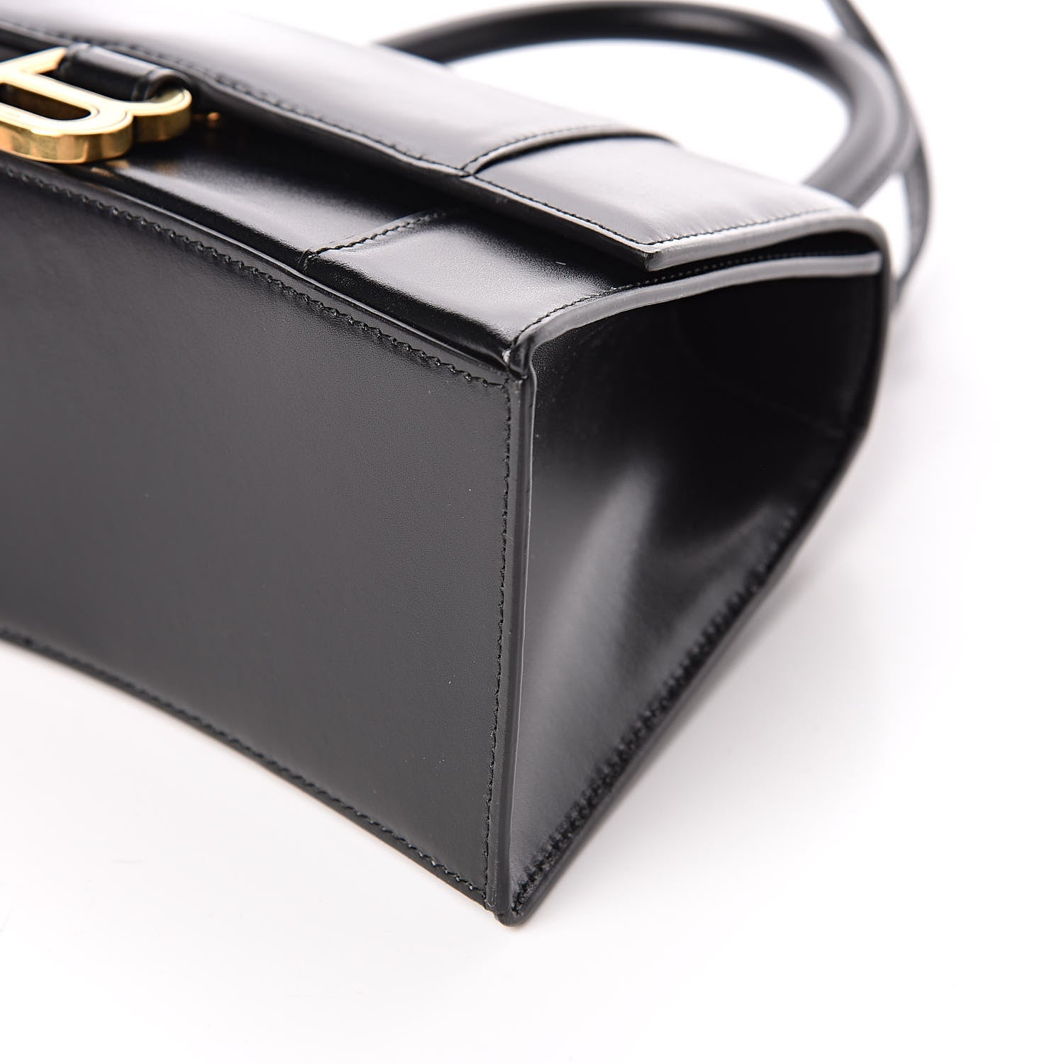 Balenciaga Shiny Box Calfskin Small Hourglass Top Handle Bag Black 9 of 10