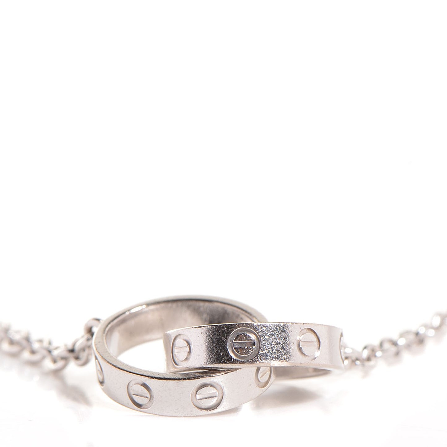 18K White Gold Interlocking LOVE Necklace