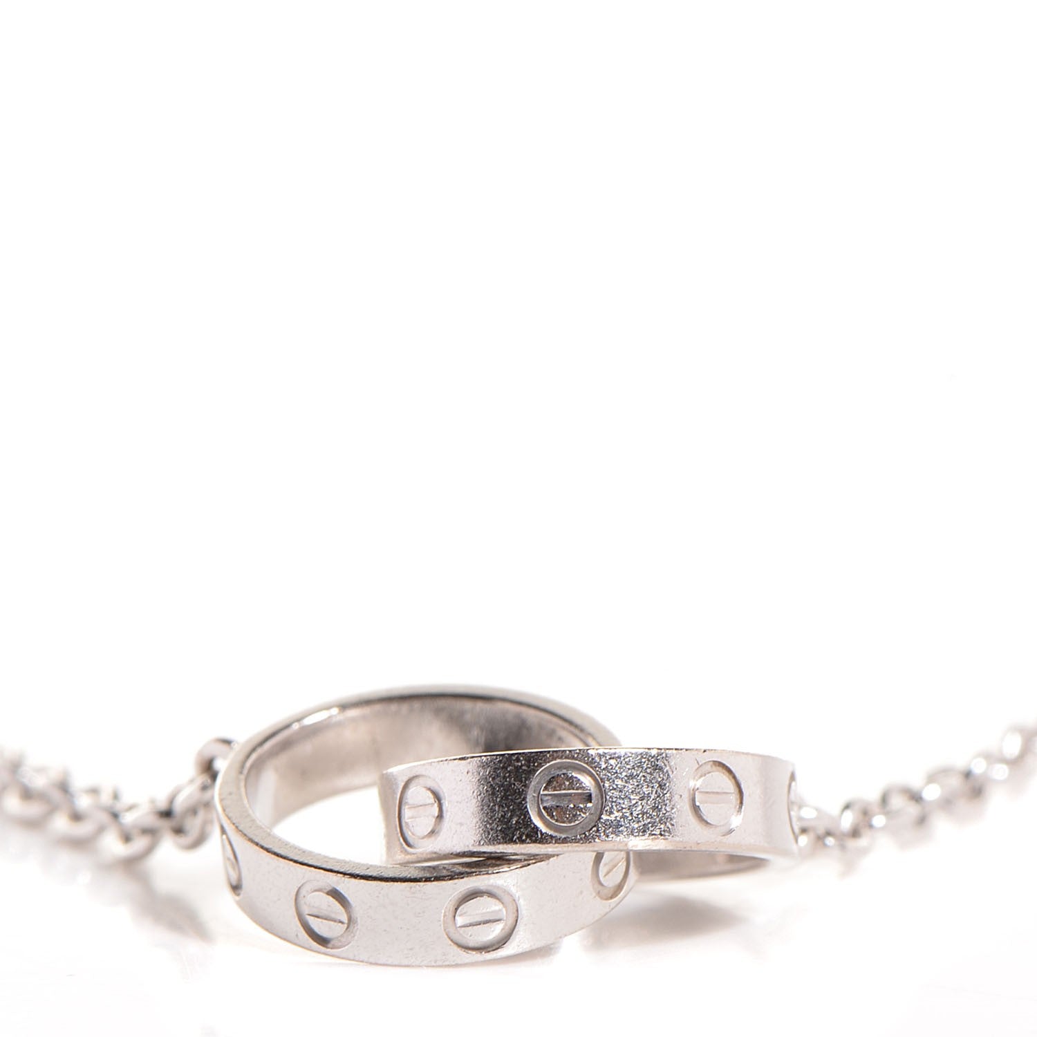 Cartier 18K White Gold Interlocking LOVE Necklace 3 of 6