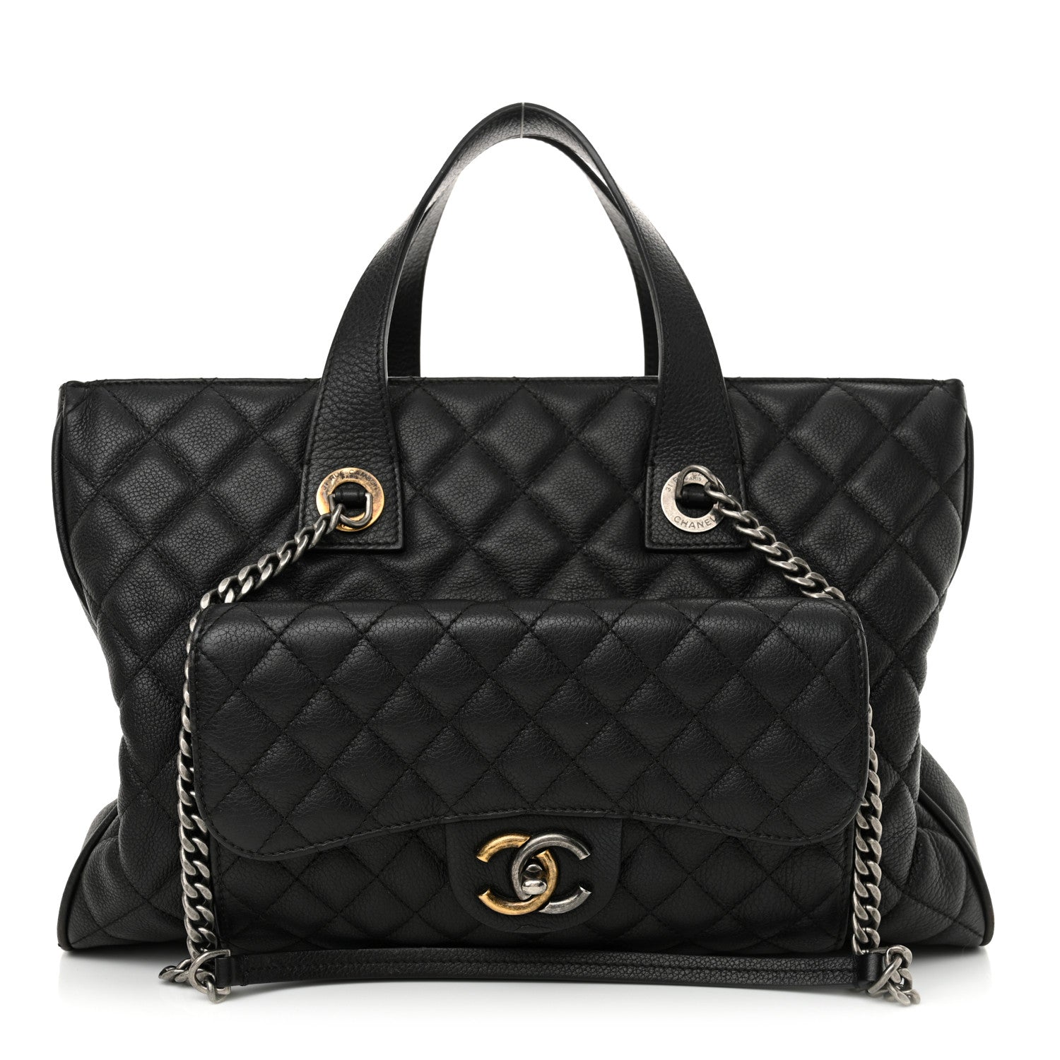 Chanel Caviar Quilted Large Casual Pocket Tote Black 1 of 12