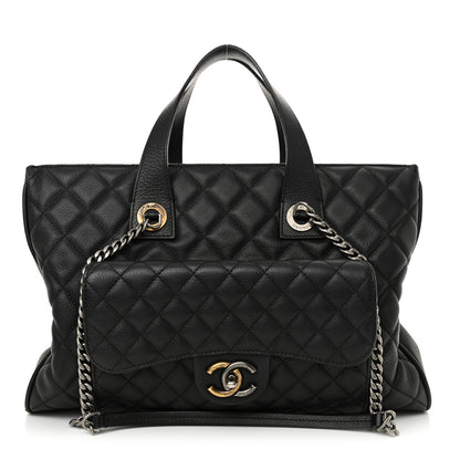 Chanel Caviar Quilted Large Casual Pocket Tote Black 1 of 12