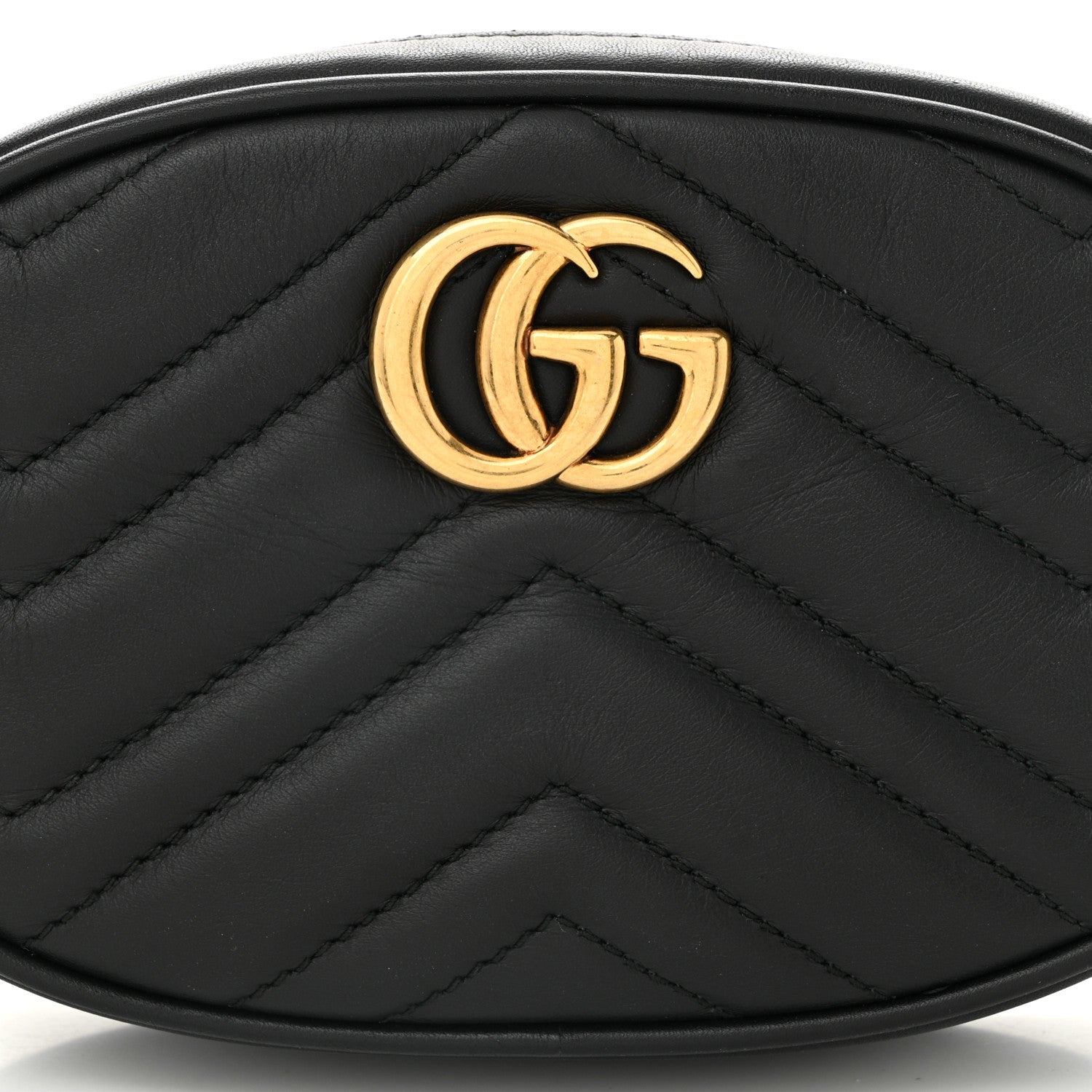 Gucci Calfskin Matelasse GG Marmont Belt Bag 75 30 Black 8 of 10