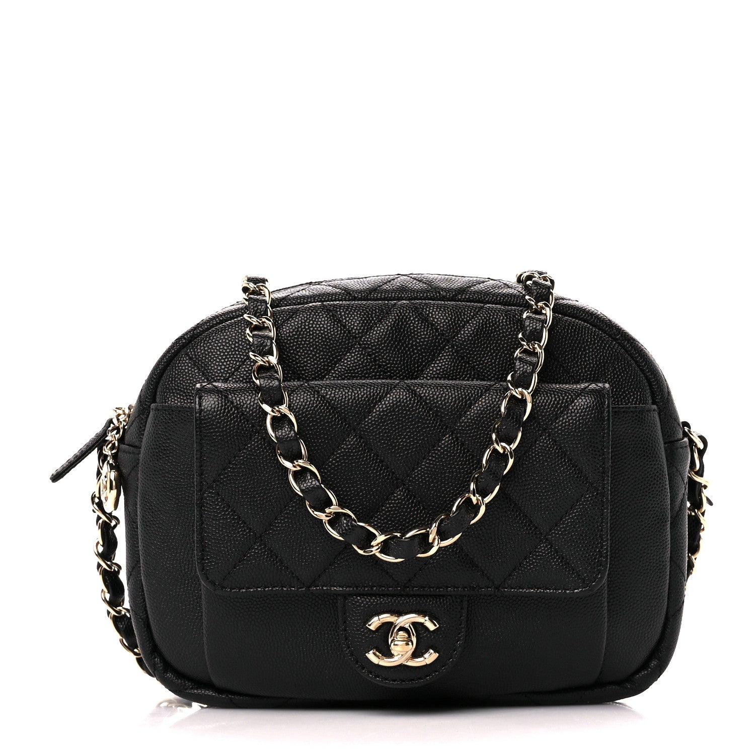 Chanel Caviar Quilted CC Day Camera Case Black 1 of 13
