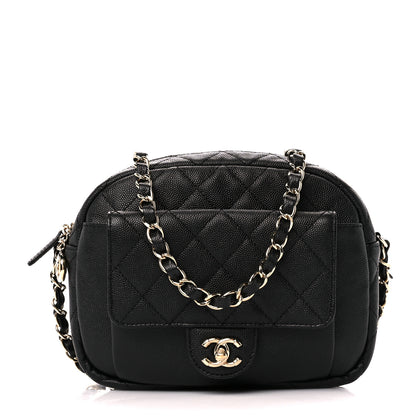Chanel Caviar Quilted CC Day Camera Case Black 1 of 13