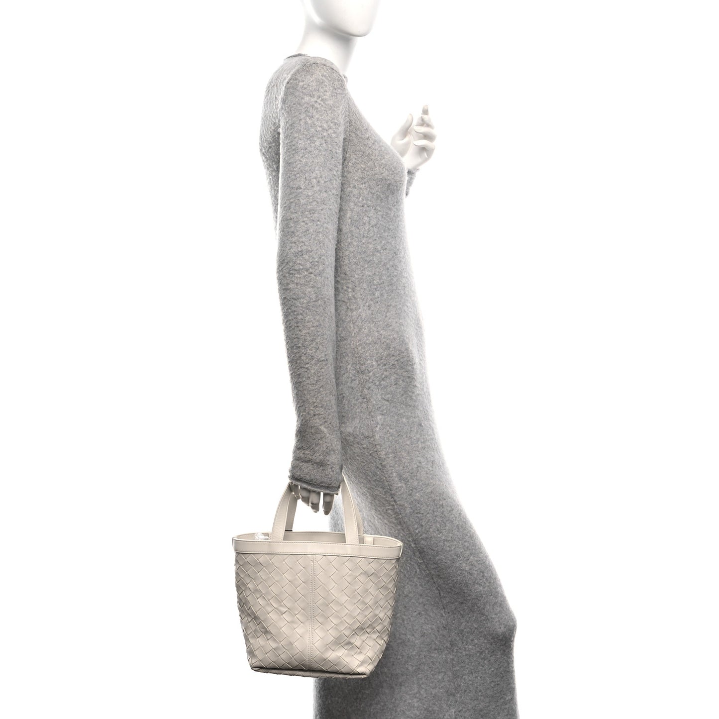 Nappa Intrecciato Small Flip Flap Tote Chalk
