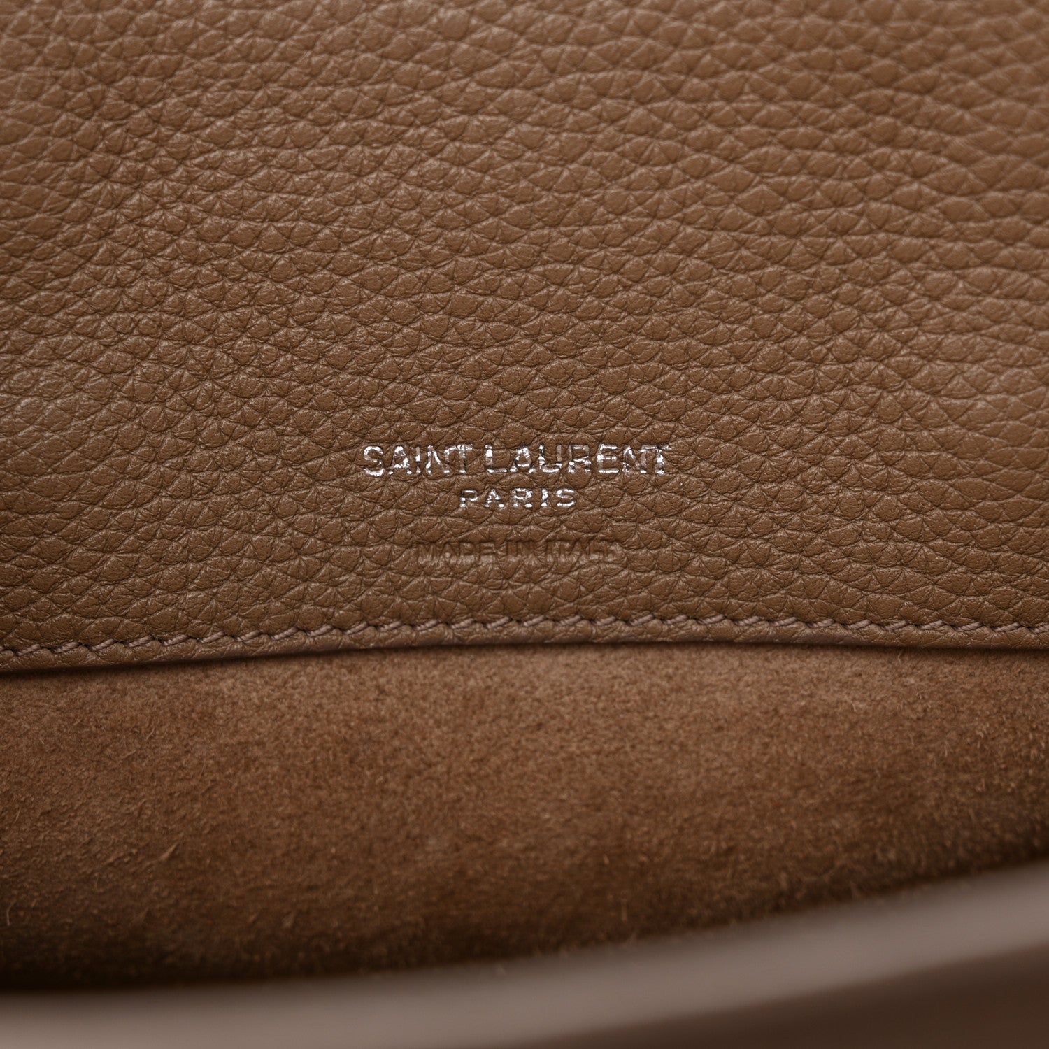 Saint Laurent Grained Calfskin Nano Supple Sac De Jour Taupe 6 of 14