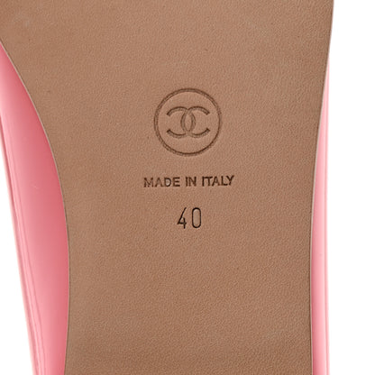 Chanel Patent Calfskin CC Cap Toe Ballerina Flats 40 Light Pink 8 of 9