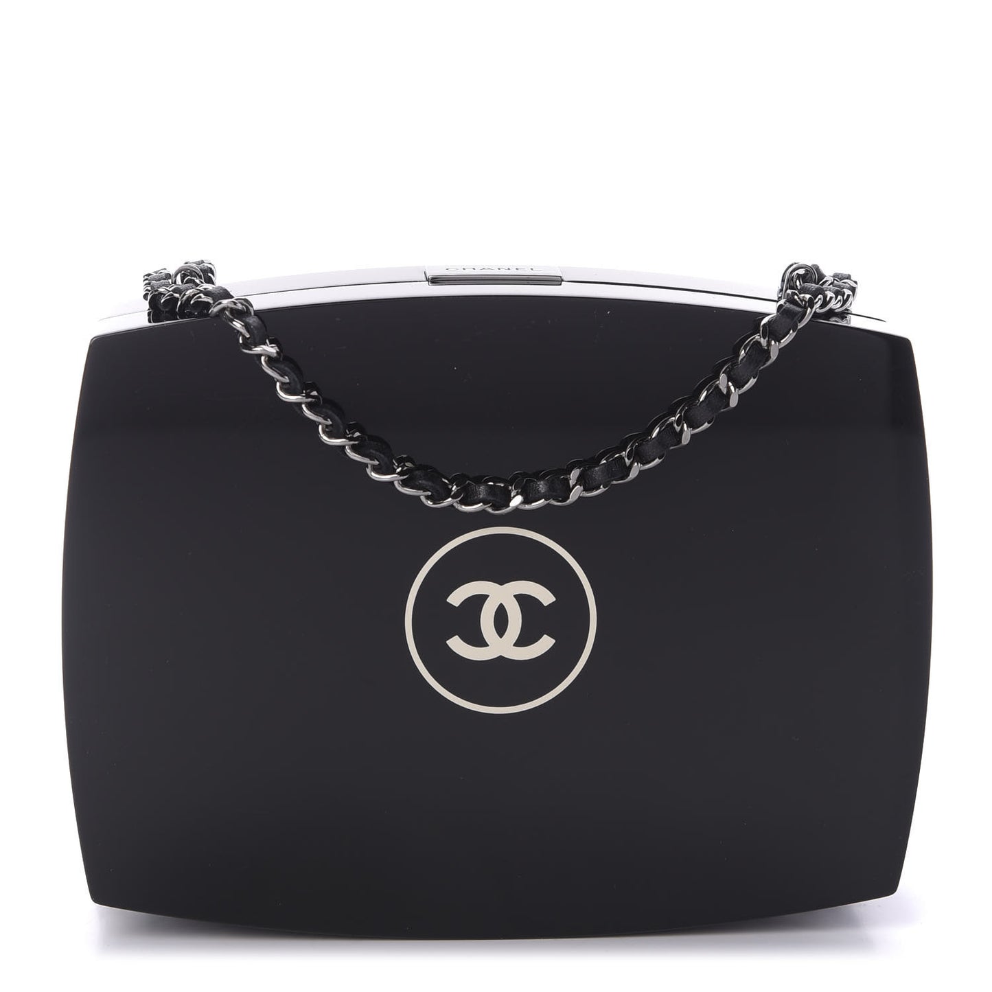 Plexiglass Compact Box Clutch Black