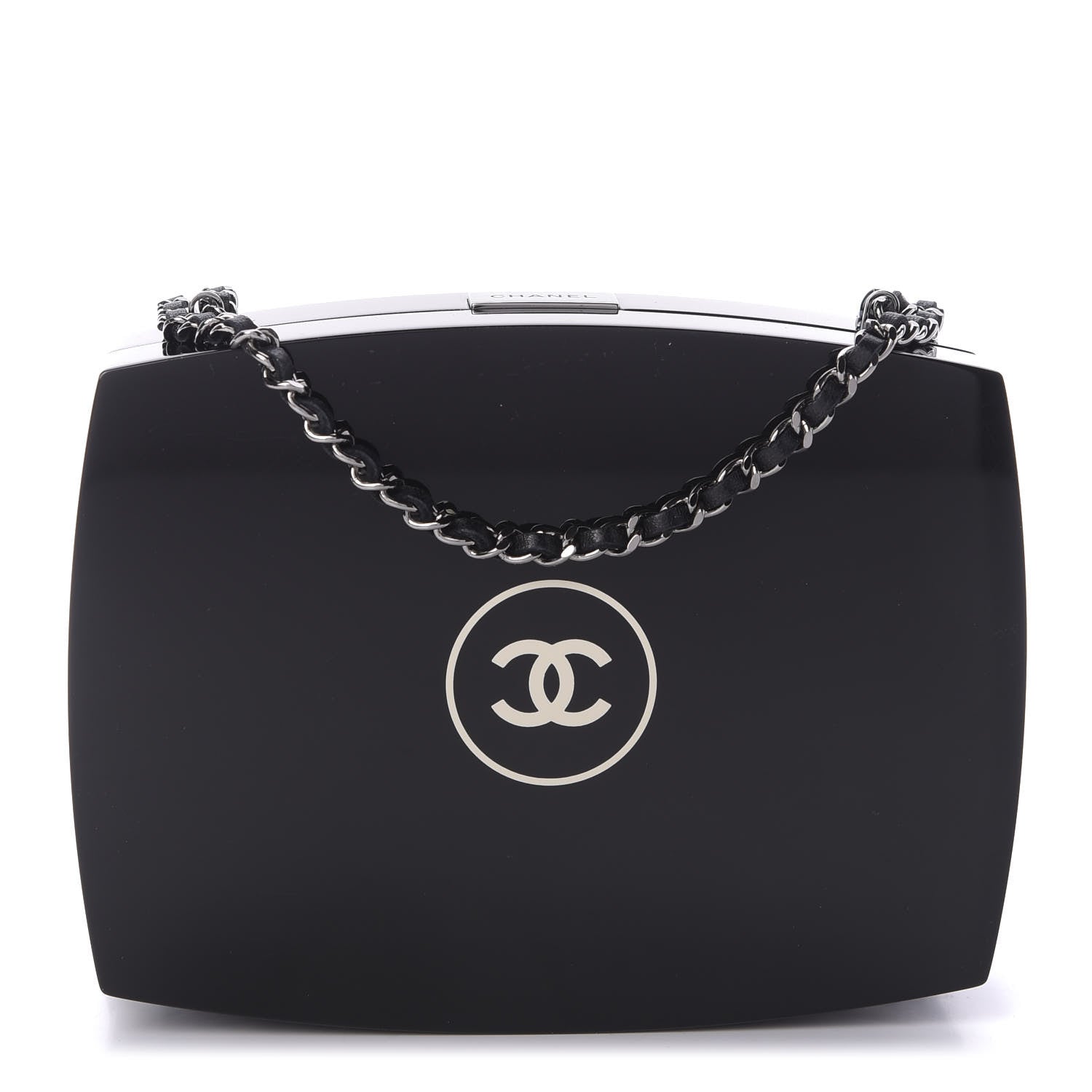 Chanel Plexiglass Compact Box Clutch Black 1 of 9