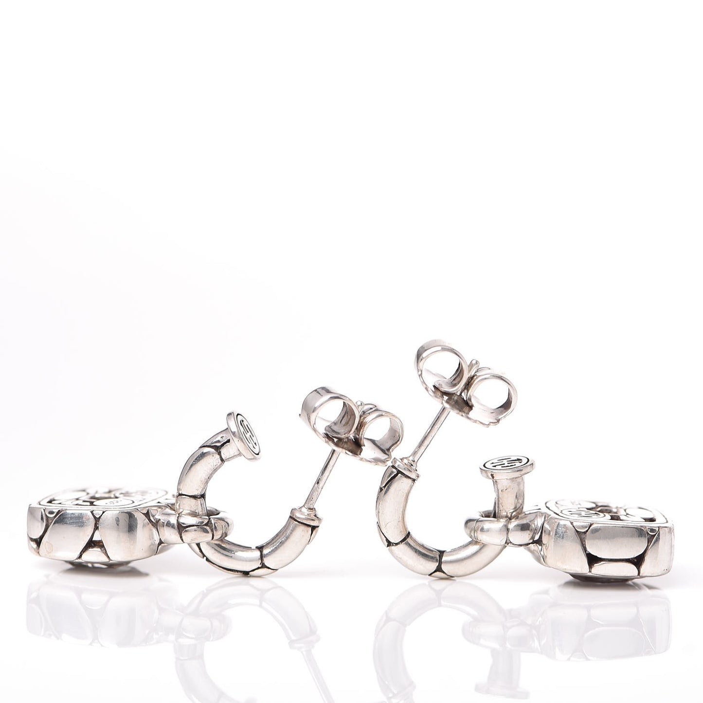 Sterling Silver White Topaz Kali Square Drop Earrings