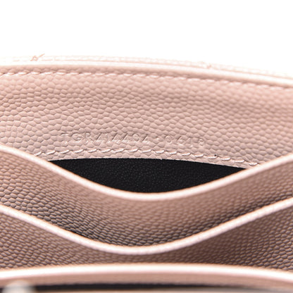 Saint Laurent Grain De Poudre Matelasse Chevron Small Monogram Envelope Wallet Pale Pink 6 of 6