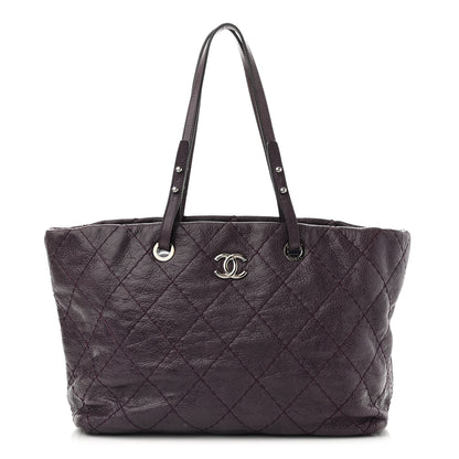 Chanel Glazed Calfskin Large On The Road Tote Purple 1 of 12