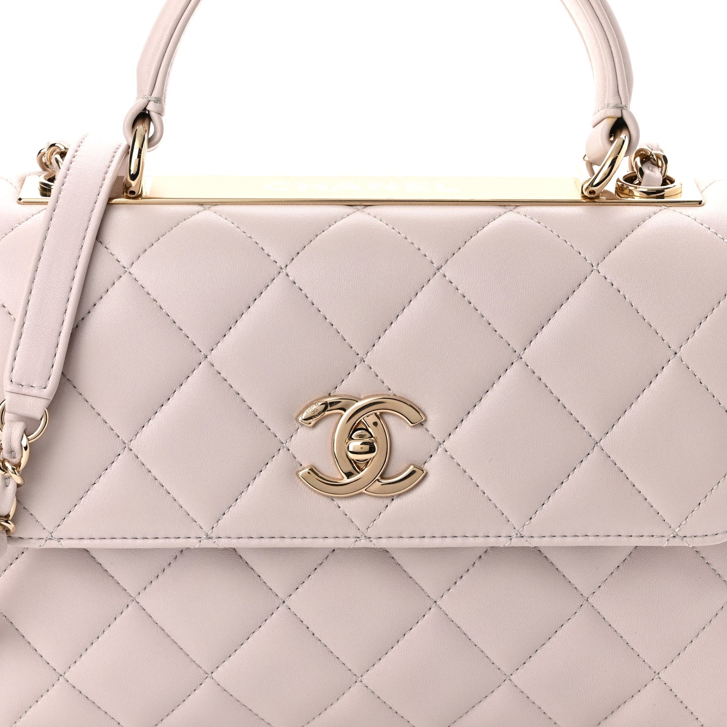Lambskin Quilted Small Trendy CC Flap Dual Handle Bag Lilas Lilac