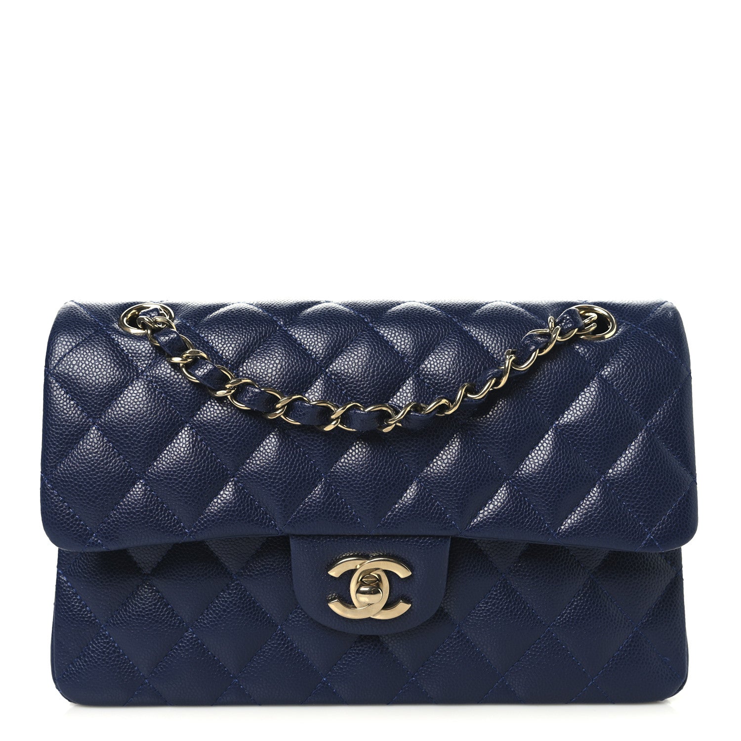 Chanel Caviar Quilted Small Double Flap Navy 1 of 10