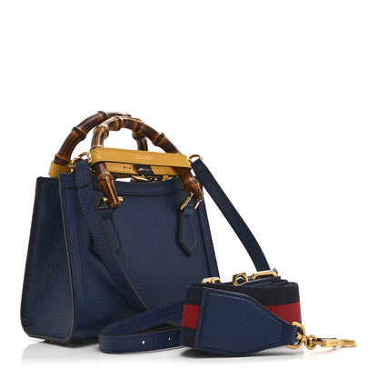 Gucci Textured Dollar Calfskin Web Mini Diana Tote Bag Royal Crop 3 of 11