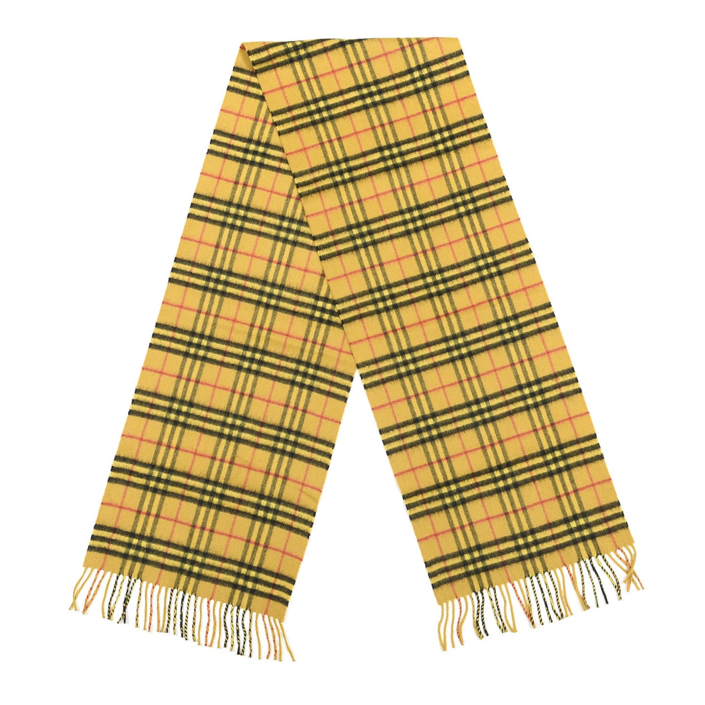 Cashmere Vintage Check Scarf Yellow