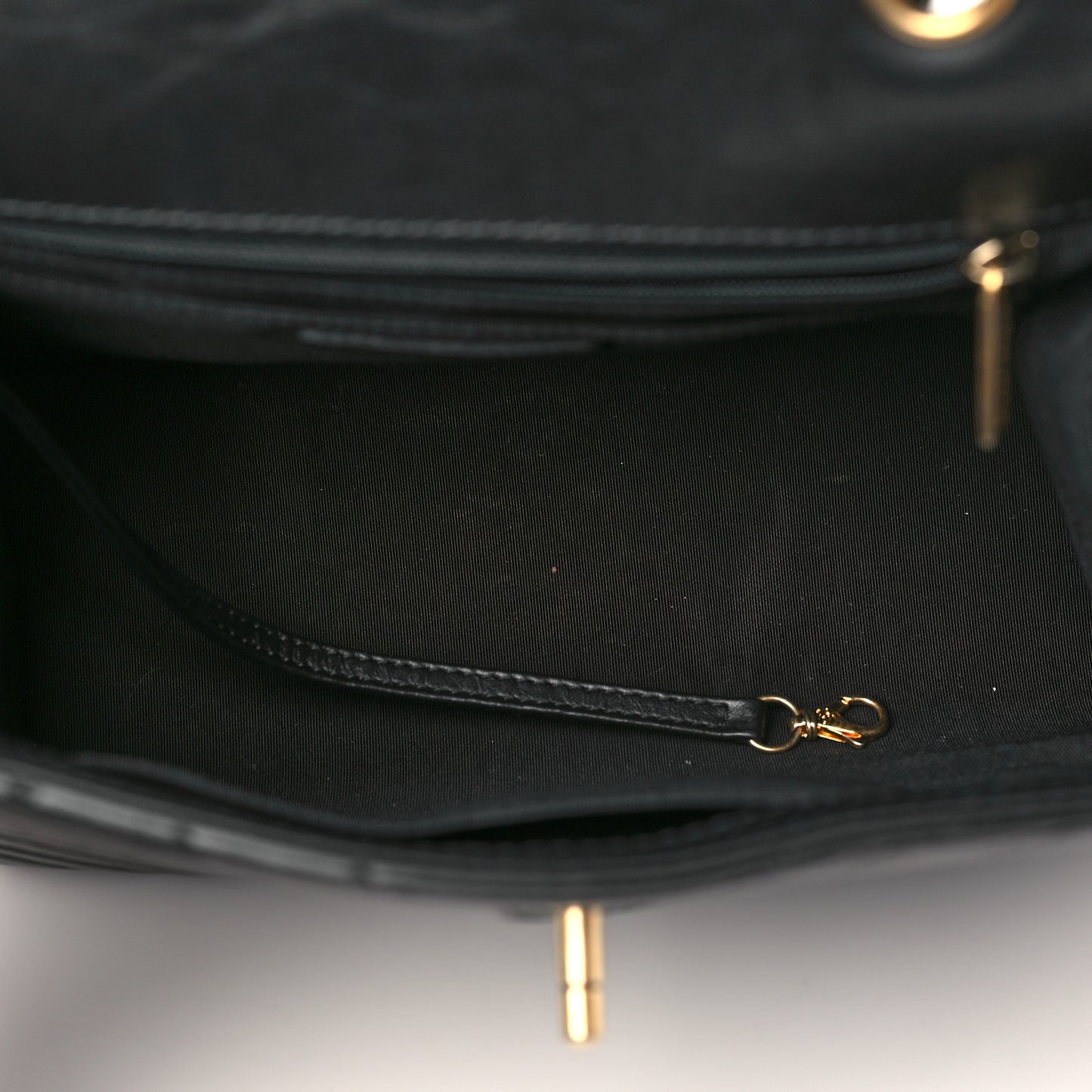 Aged Calfskin Chevron Quilted Backpack Black