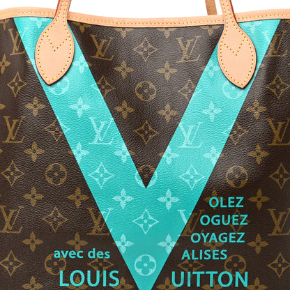 Louis Vuitton Monogram V Neverfull MM Turquoise 9 of 12