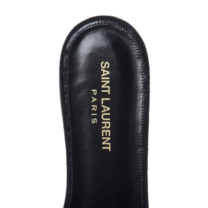 Saint Laurent Ayers Nubuck Bow Nu Pieds Slide Sandals 41.5 Black 6 of 9