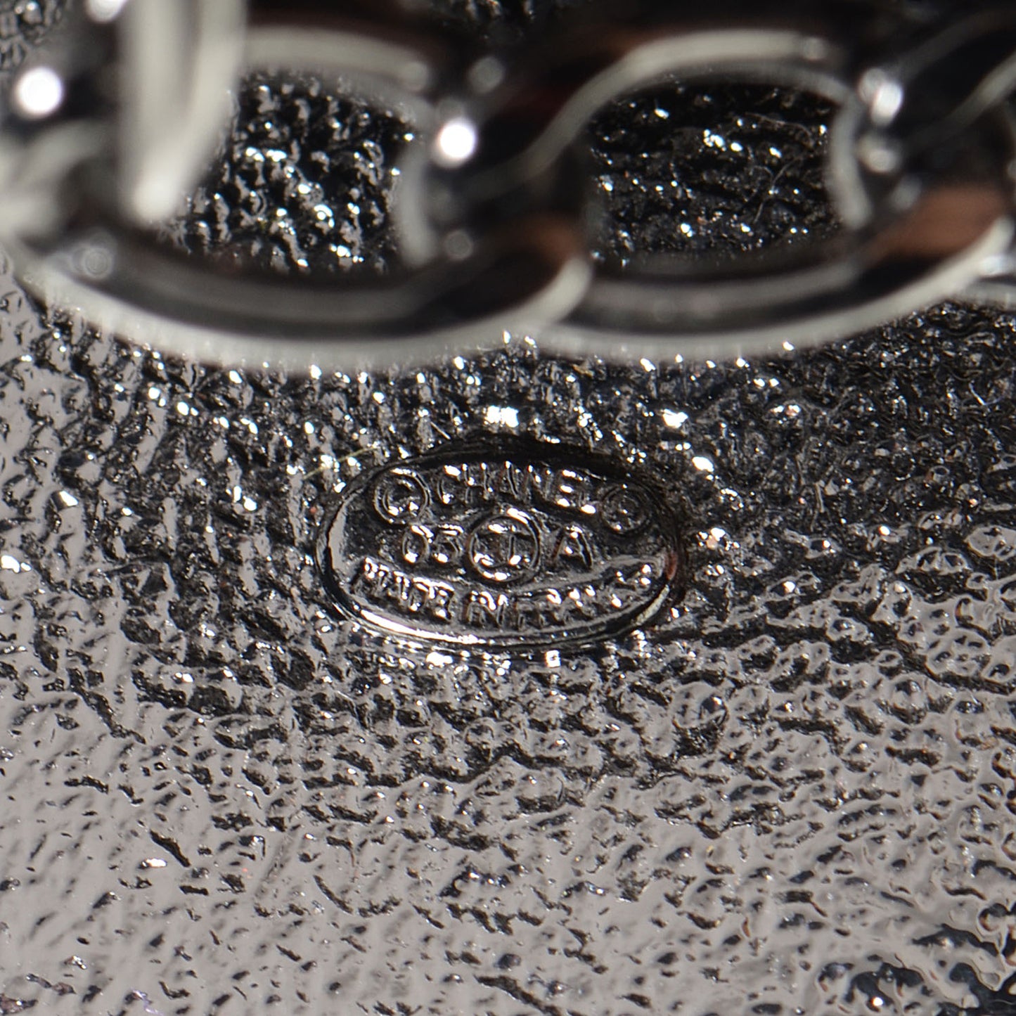 Wool Stone Crystal CC Chain Cuff Black