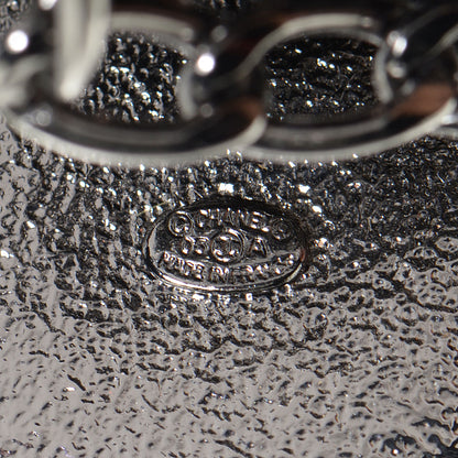 Chanel Wool Stone Crystal CC Chain Cuff Black 4 of 5