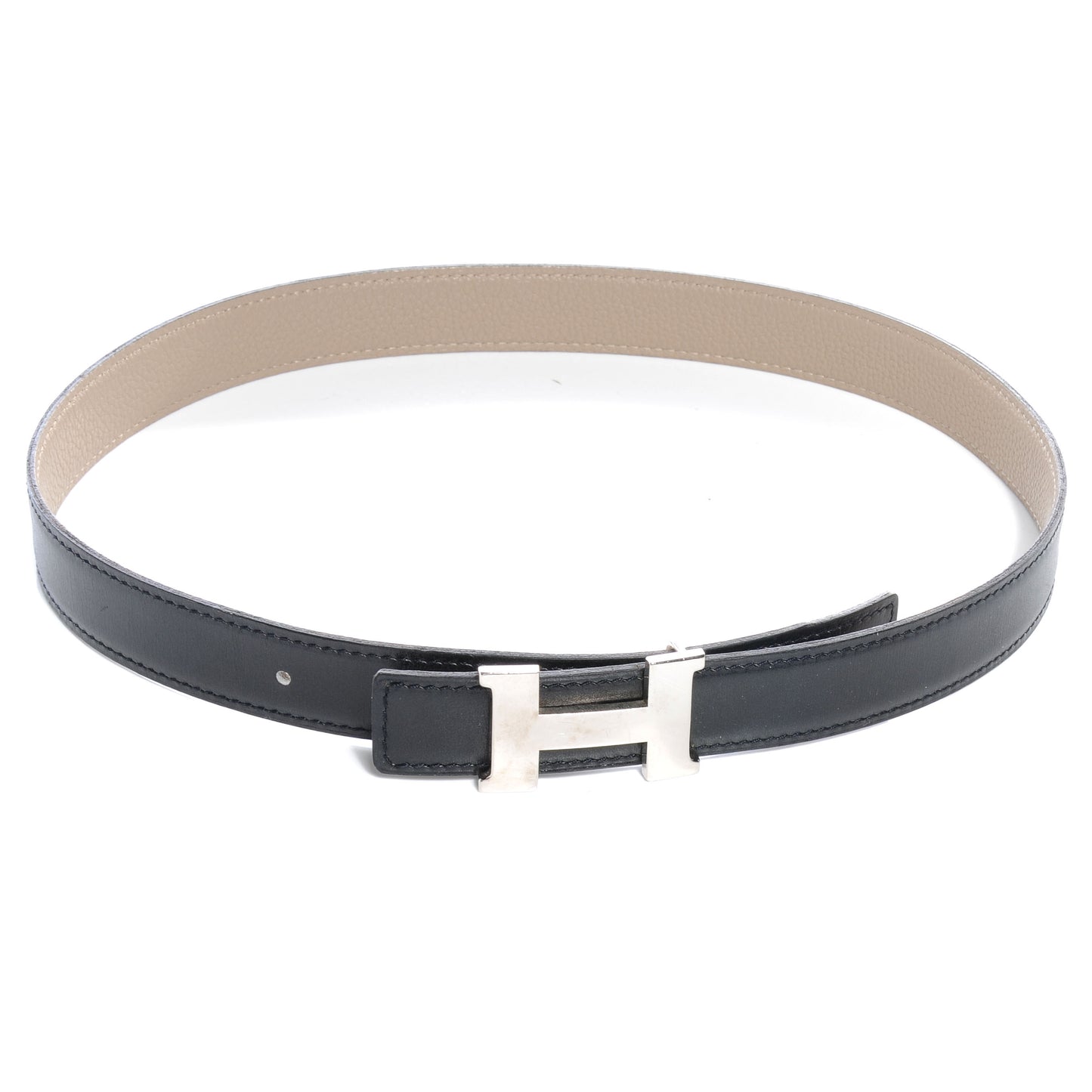 Box Togo Reversible Constance 24mm H Belt 65 Noir Gris Tourterelle
