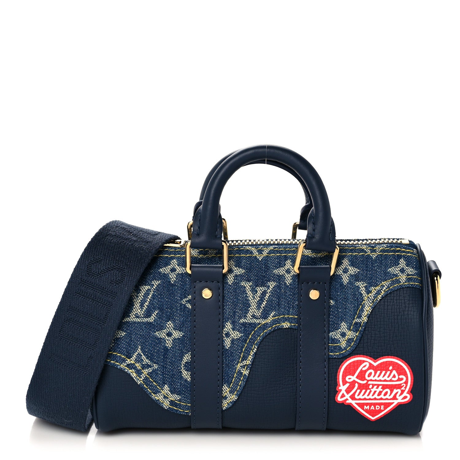 Louis Vuitton Taurillon Monogram Denim Drip Keepall XS Blue 1 of 9