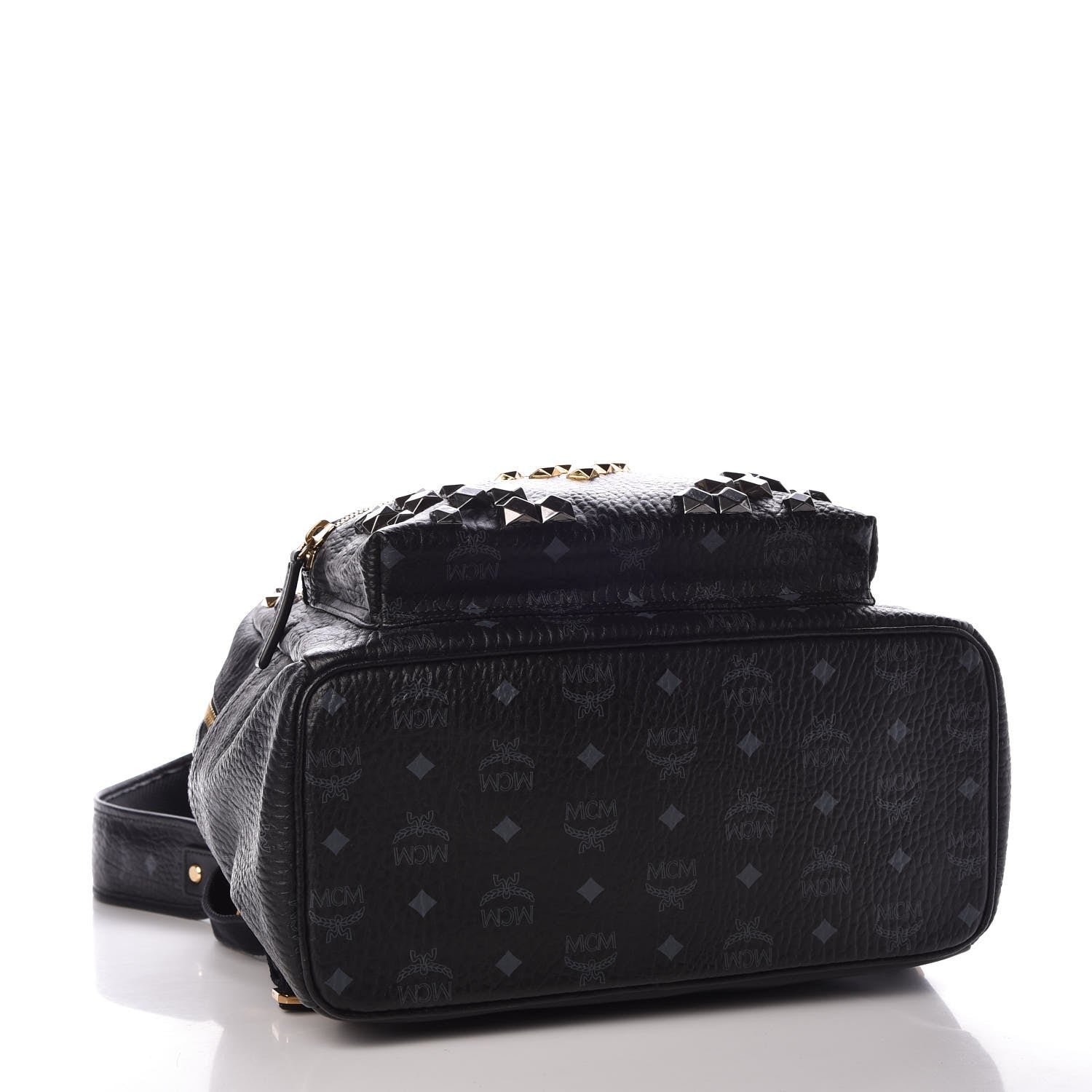 MCM Visetos Studded Medium Stark M Backpack Black 4 of 7