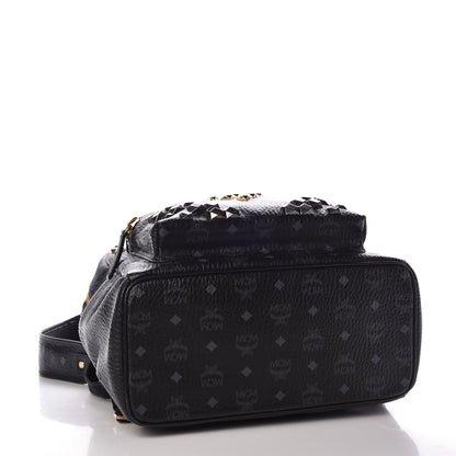 MCM Visetos Studded Medium Stark M Backpack Black 4 of 7