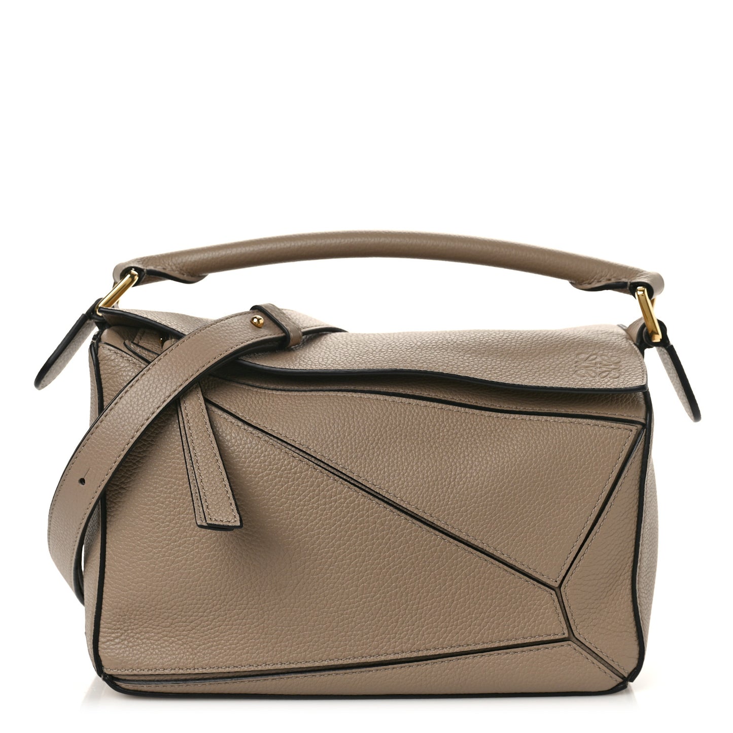 Grained Calfskin Small Puzzle Bag Sand