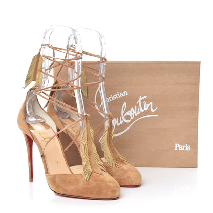 Christian Louboutin Veau Velours Janidi 100 Pumps 38 Safari 11 of 11