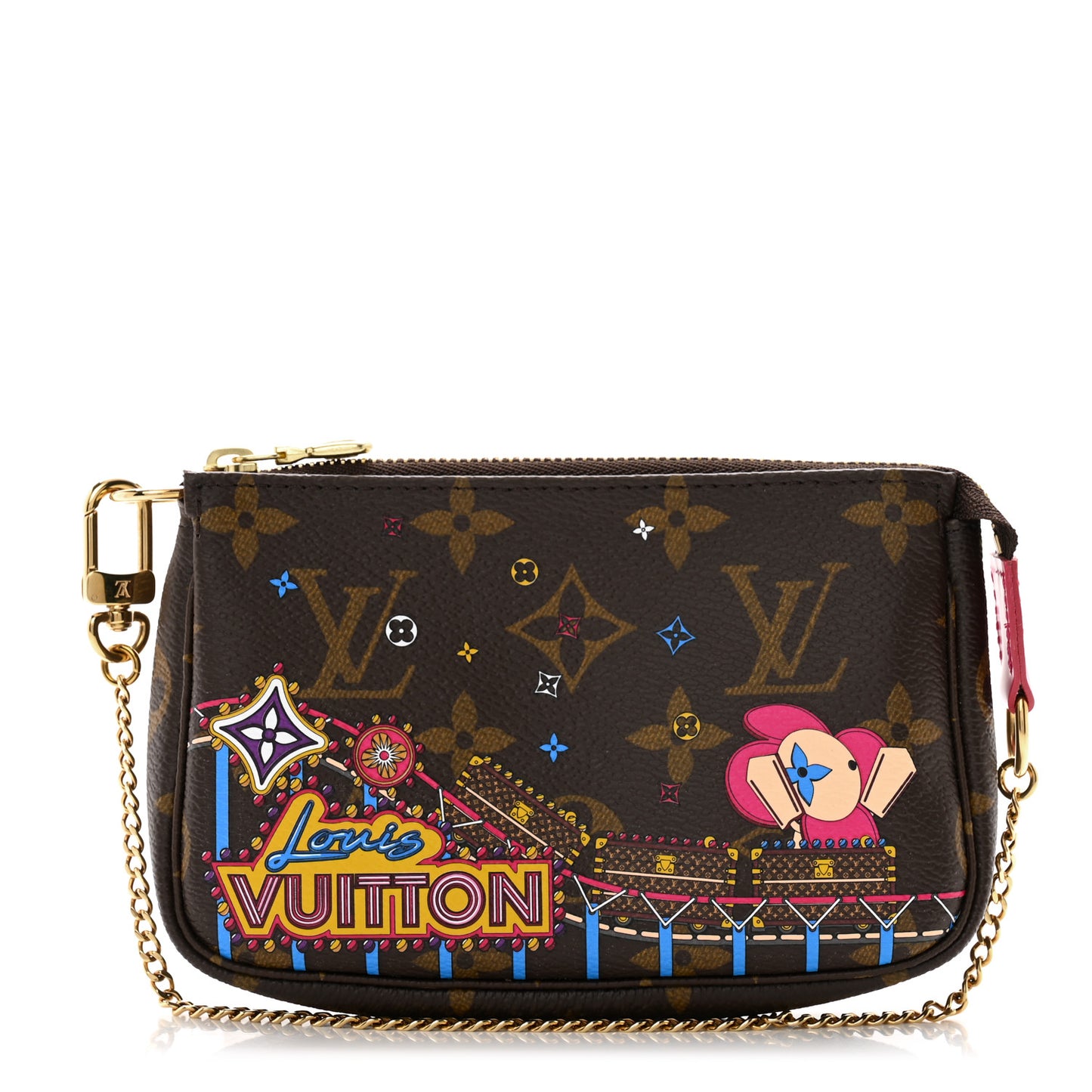 Monogram 2020 Christmas Animation Roller Coaster Mini Pochette Accessories Pivoine