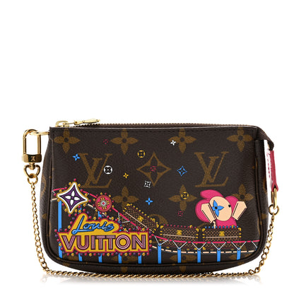 Louis Vuitton Monogram 2020 Christmas Animation Roller Coaster Mini Pochette Accessories Pivoine 1 of 8