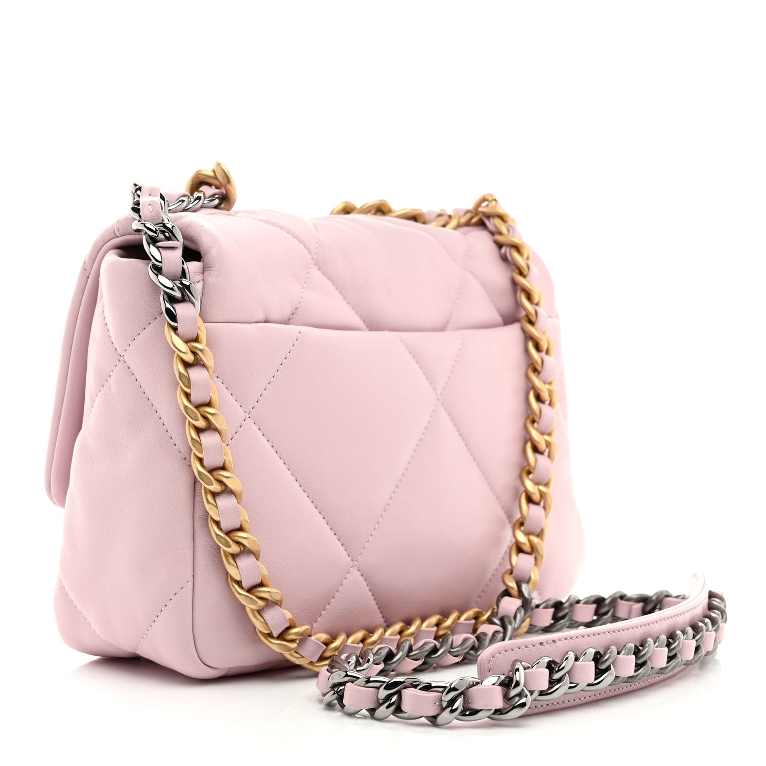Chanel Lambskin Quilted Medium Chanel 19 Flap Light Pink 3 of 10