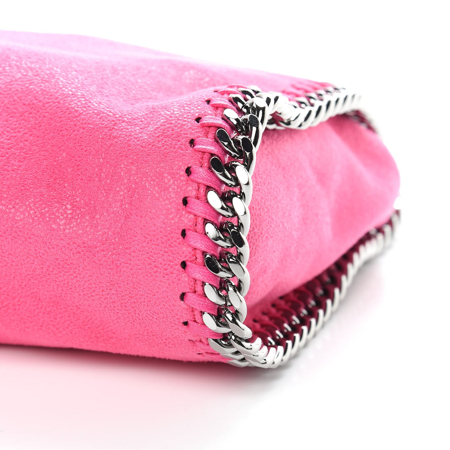 Shaggy Deer Mini Falabella Fold Over Tote Hot Pink