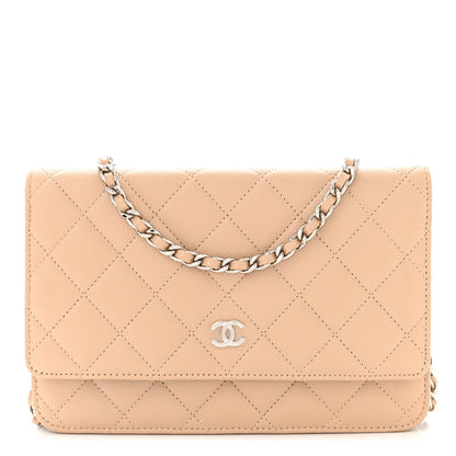 Chanel Caviar Quilted Wallet on Chain WOC Beige 1 of 12